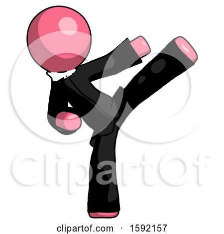 Pink Clergy Man Ninja Kick Right by Leo Blanchette