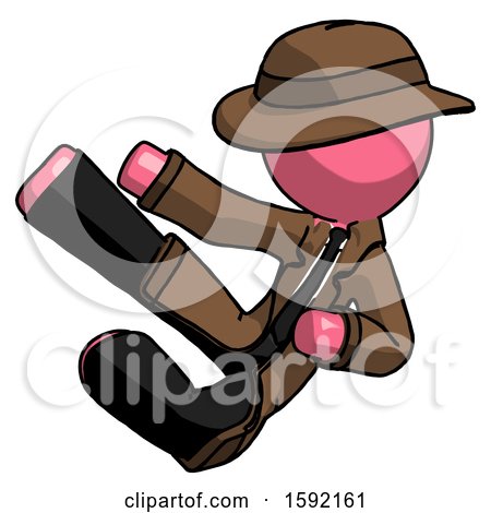 Pink Detective Man Flying Ninja Kick Left by Leo Blanchette