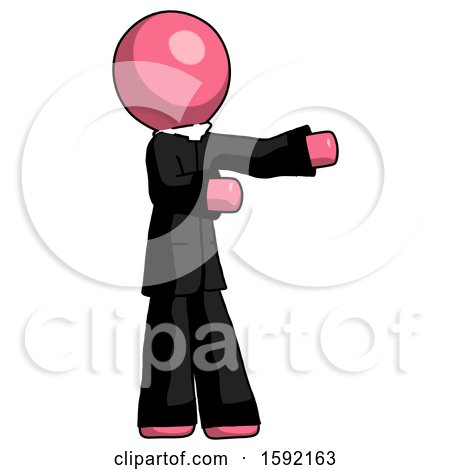 Pink Clergy Man Presenting Something to His Left by Leo Blanchette