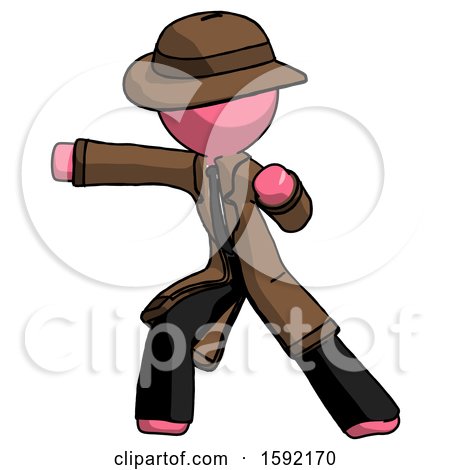 Pink Detective Man Martial Arts Punch Left by Leo Blanchette