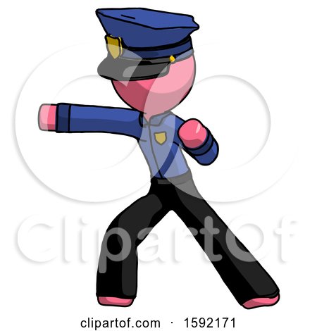Pink Police Man Martial Arts Punch Left by Leo Blanchette