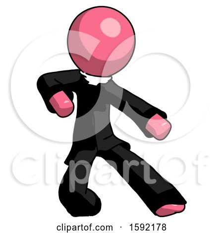 Pink Clergy Man Karate Defense Pose Right by Leo Blanchette
