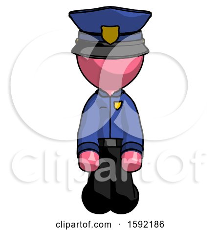 Pink Police Man Kneeling Front Pose by Leo Blanchette