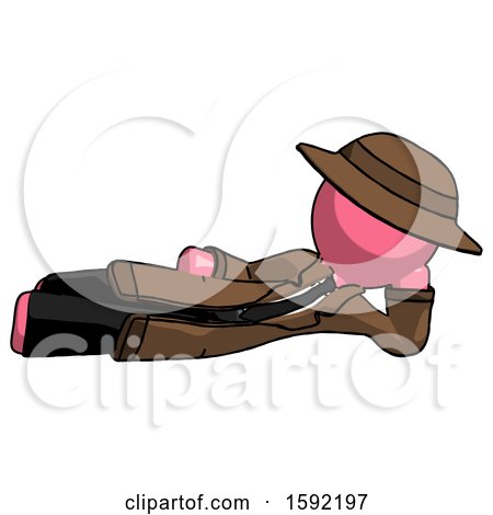 Pink Detective Man Reclined on Side by Leo Blanchette