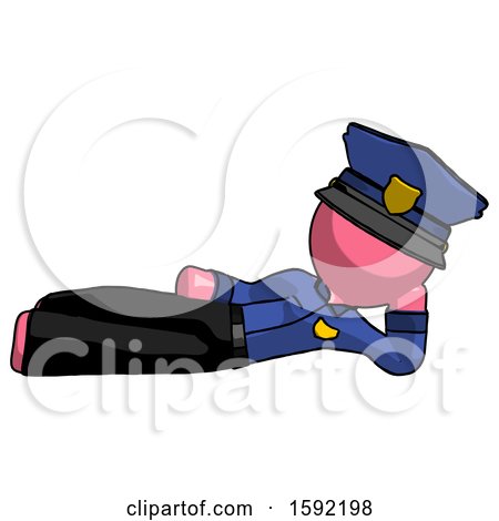 Pink Police Man Reclined on Side by Leo Blanchette