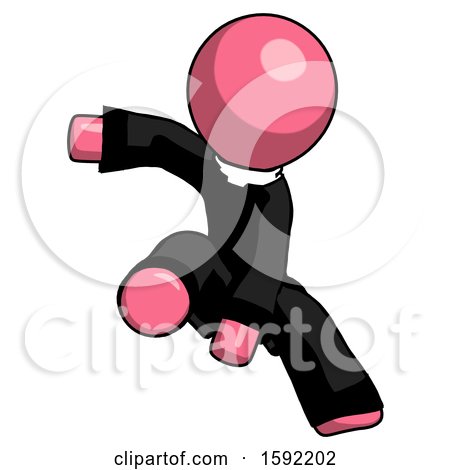 Pink Clergy Man Action Hero Jump Pose by Leo Blanchette