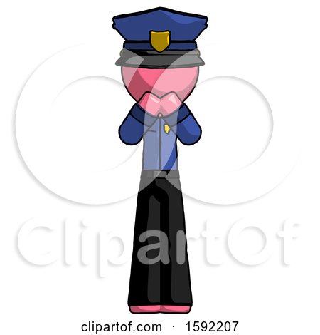 Pink Police Man Laugh, Giggle, or Gasp Pose by Leo Blanchette