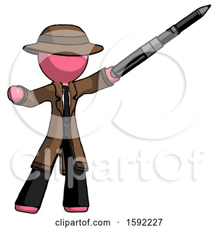 Pink Detective Man Demonstrating That Indeed the Pen Is Mightier by Leo Blanchette