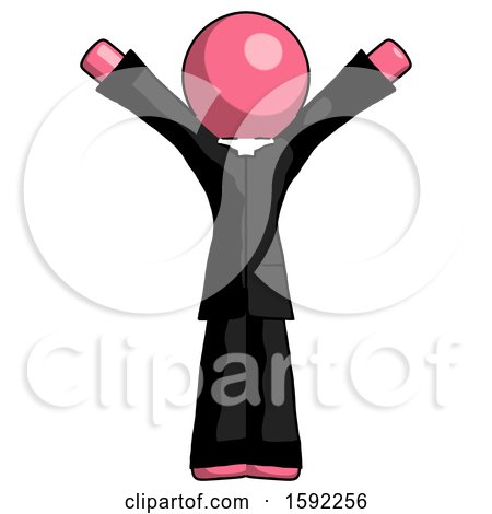 Pink Clergy Man with Arms out Joyfully by Leo Blanchette