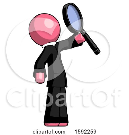 Pink Clergy Man Inspecting with Large Magnifying Glass Facing up by Leo Blanchette