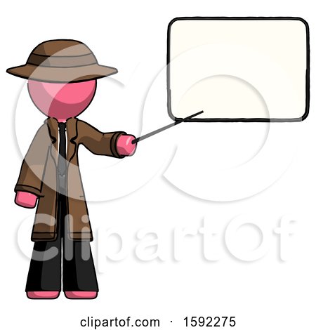 Pink Detective Man Giving Presentation in Front of Dry-erase Board by Leo Blanchette