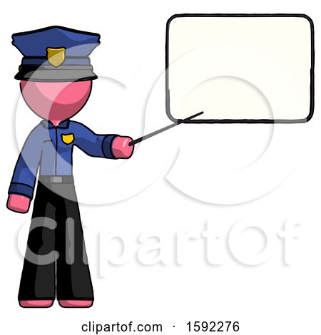 Pink Police Man Giving Presentation in Front of Dry-erase Board by Leo Blanchette