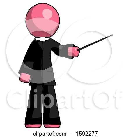 Pink Clergy Man Teacher or Conductor with Stick or Baton Directing by Leo Blanchette