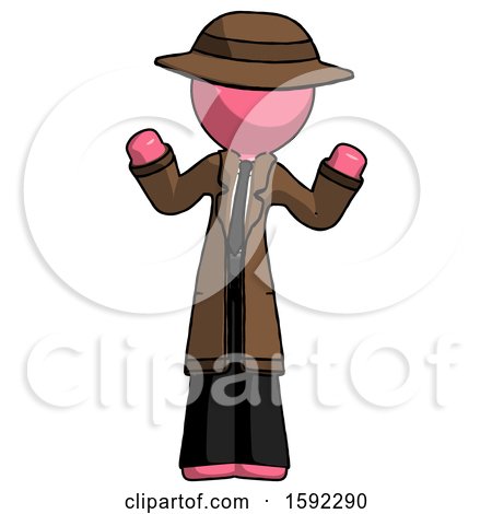 Pink Detective Man Shrugging Confused by Leo Blanchette