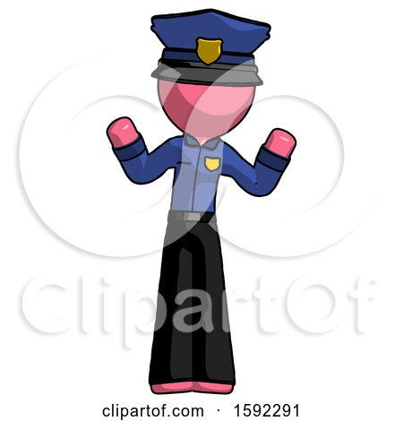 Pink Police Man Shrugging Confused by Leo Blanchette