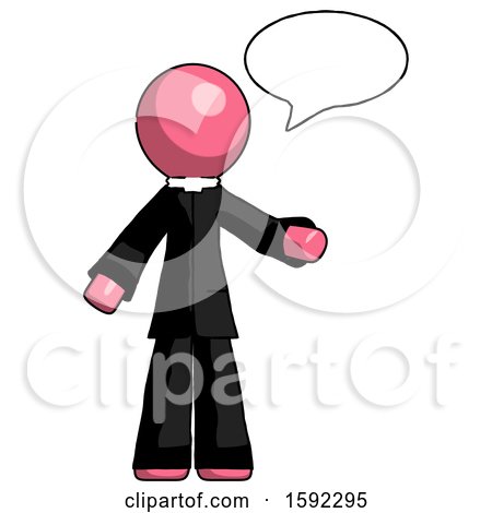 Pink Clergy Man with Word Bubble Talking Chat Icon by Leo Blanchette