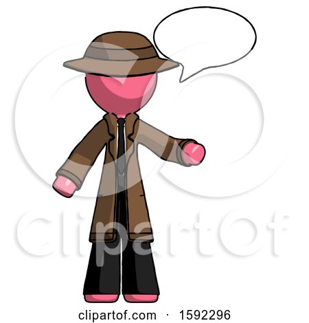 Pink Detective Man with Word Bubble Talking Chat Icon by Leo Blanchette
