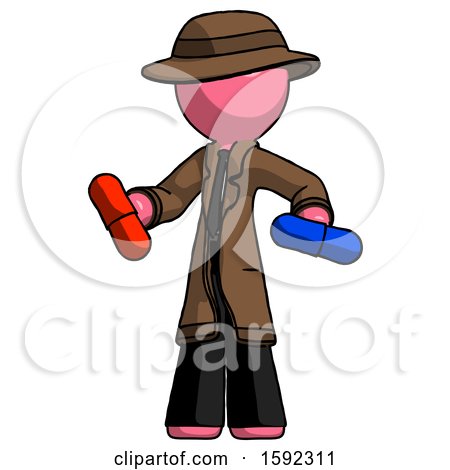 Pink Detective Man Red Pill or Blue Pill Concept by Leo Blanchette