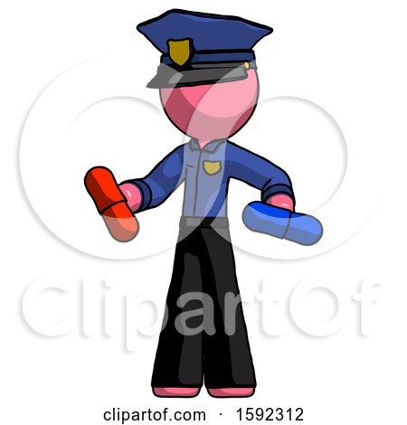 Pink Police Man Red Pill or Blue Pill Concept by Leo Blanchette