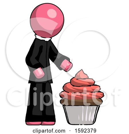 Pink Clergy Man with Giant Cupcake Dessert by Leo Blanchette