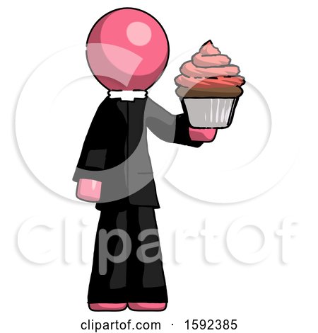 Pink Clergy Man Presenting Pink Cupcake to Viewer by Leo Blanchette
