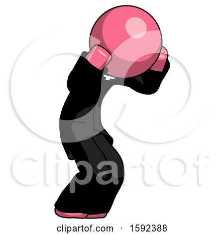 Pink Clergy Man with Headache or Covering Ears Turned to His Right by Leo Blanchette