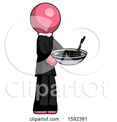 Pink Clergy Man Holding Noodles Offering to Viewer by Leo Blanchette