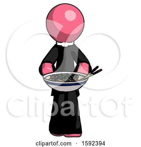 Pink Clergy Man Serving or Presenting Noodles by Leo Blanchette
