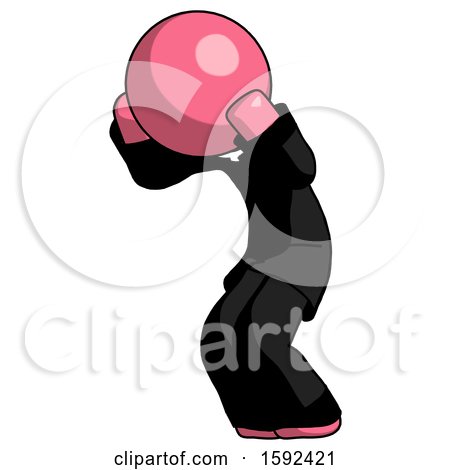 Pink Clergy Man with Headache or Covering Ears Turned to His Left by Leo Blanchette