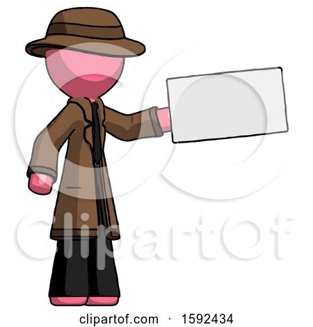 Pink Detective Man Holding Large Envelope by Leo Blanchette
