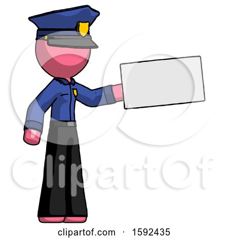 Pink Police Man Holding Large Envelope by Leo Blanchette