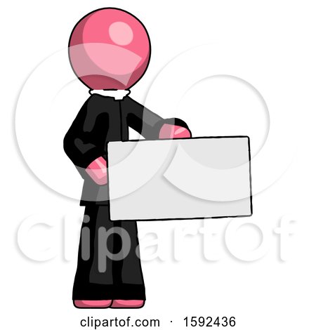 Pink Clergy Man Presenting Large Envelope by Leo Blanchette