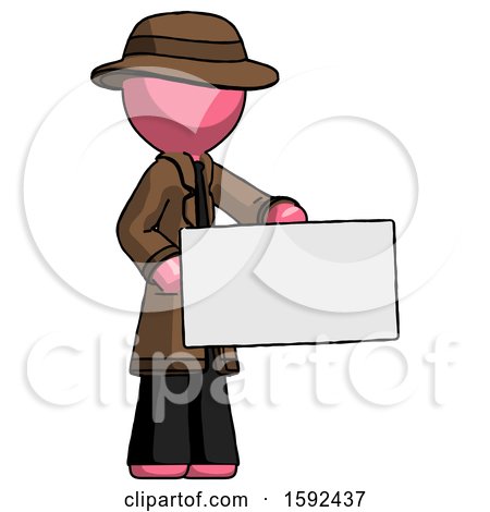 Pink Detective Man Presenting Large Envelope by Leo Blanchette