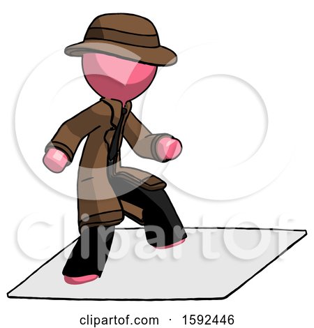 Pink Detective Man on Postage Envelope Surfing by Leo Blanchette