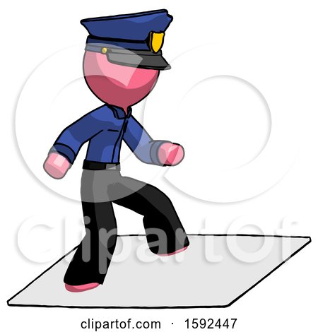 Pink Police Man on Postage Envelope Surfing by Leo Blanchette