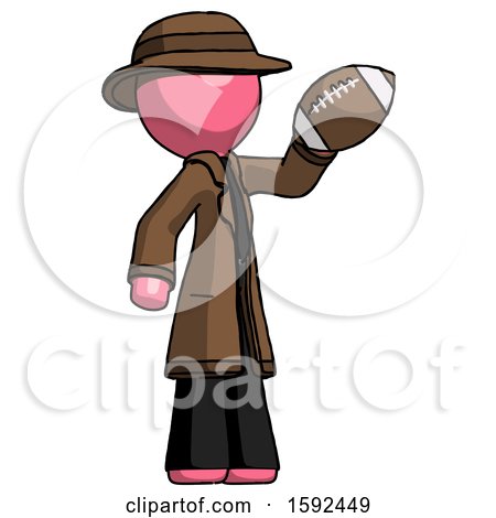 Pink Detective Man Holding Football up by Leo Blanchette