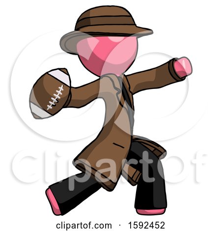 Pink Detective Man Throwing Football by Leo Blanchette