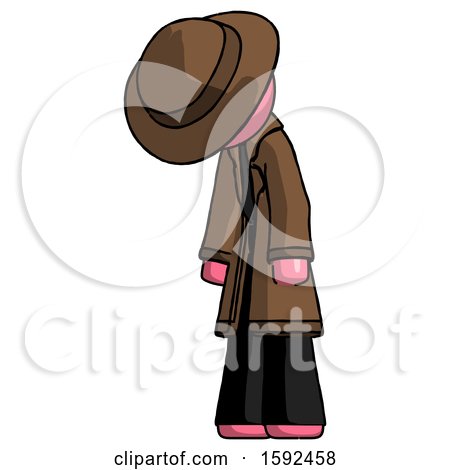 Pink Detective Man Depressed with Head down Turned Left by Leo Blanchette
