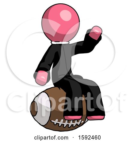 Pink Clergy Man Sitting on Giant Football by Leo Blanchette