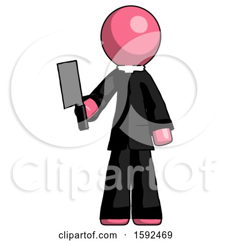 Pink Clergy Man Holding Meat Cleaver by Leo Blanchette