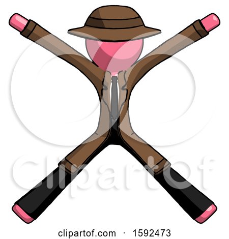 Pink Detective Man with Arms and Legs Stretched out by Leo Blanchette
