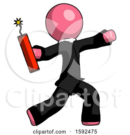 Pink Clergy Man Throwing Dynamite by Leo Blanchette