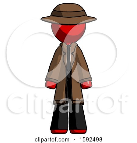 Red Detective Man Standing Facing Forward by Leo Blanchette