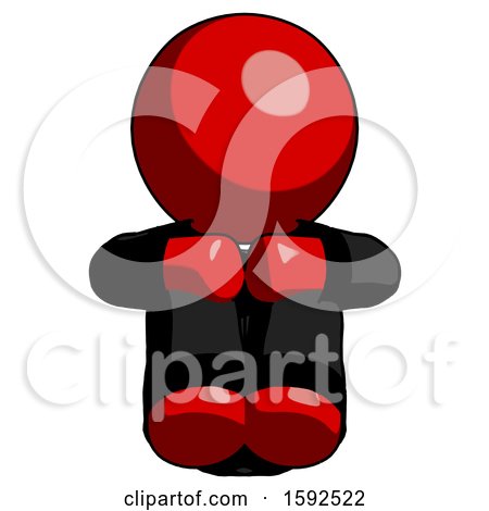 Red Clergy Man Sitting with Head down Facing Forward by Leo Blanchette