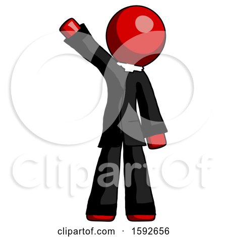 Red Clergy Man Waving Emphatically with Right Arm by Leo Blanchette