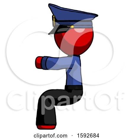 Red Police Man Sitting or Driving Position by Leo Blanchette