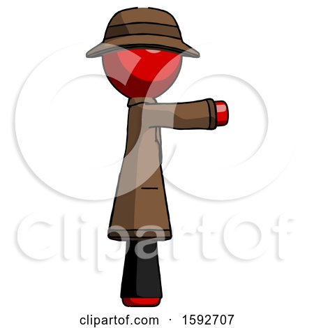 Red Detective Man Pointing Right by Leo Blanchette