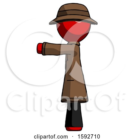 Red Detective Man Pointing Left by Leo Blanchette