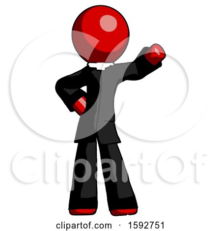 Red Clergy Man Waving Left Arm with Hand on Hip by Leo Blanchette