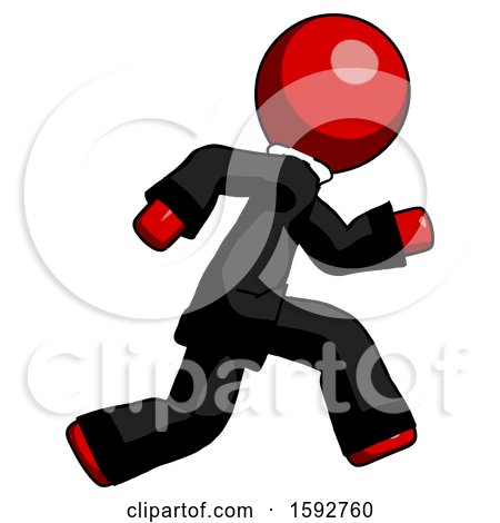 Red Clergy Man Running Fast Right by Leo Blanchette